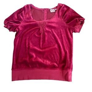 Juicy couture Y2K velvet blouse burgundy size L